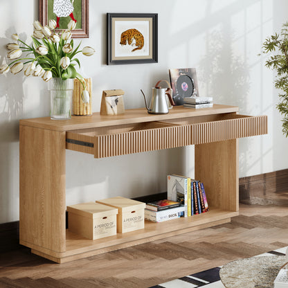 Console Table 2-Drawer Fluted 60-inch