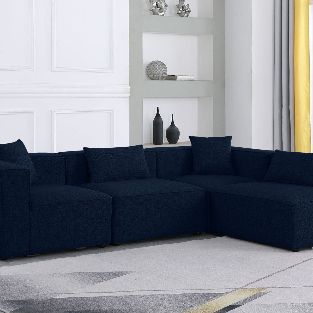 Cube - Linen 4 Piece Modular Corner Sectional