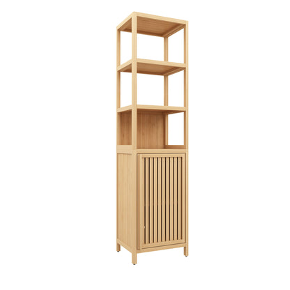 Storage Cabinet With Tall Linen Tower, Multifunctional For Bathroom