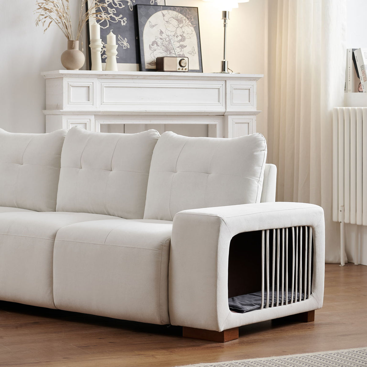 3 Seater Sofa Couch For Living Room, Modern Couches For Small Space, Cat Nest Sofa, For Cat Friendly, Comfy Couch With Waterproof And Cat Scratch Resistant Fabric