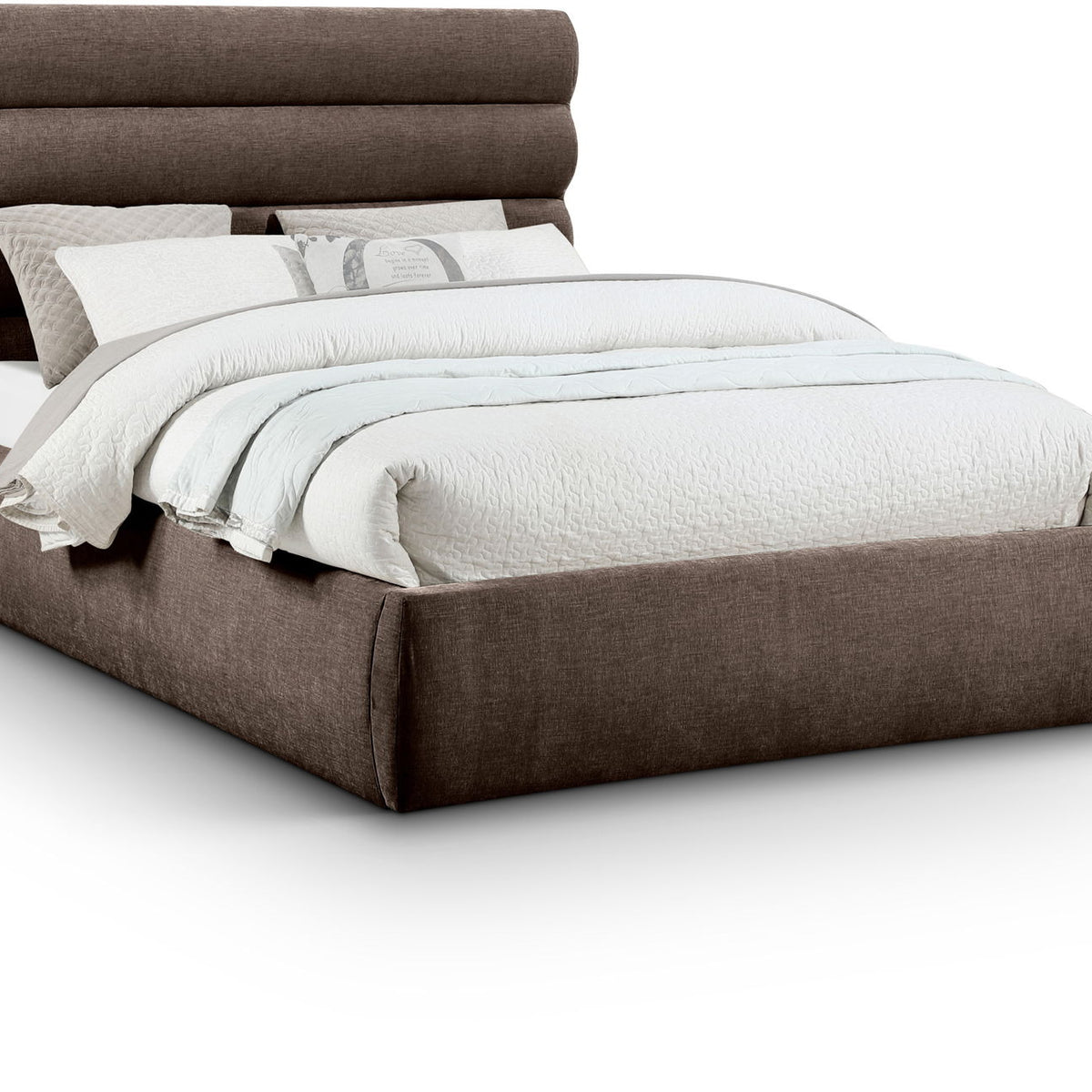 Adam - Chenille Fabric Bed With 52" Headboard