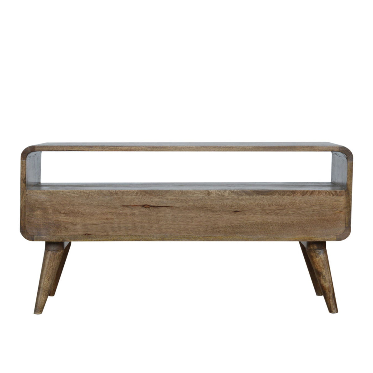 Solid Wood Curved Media Unit