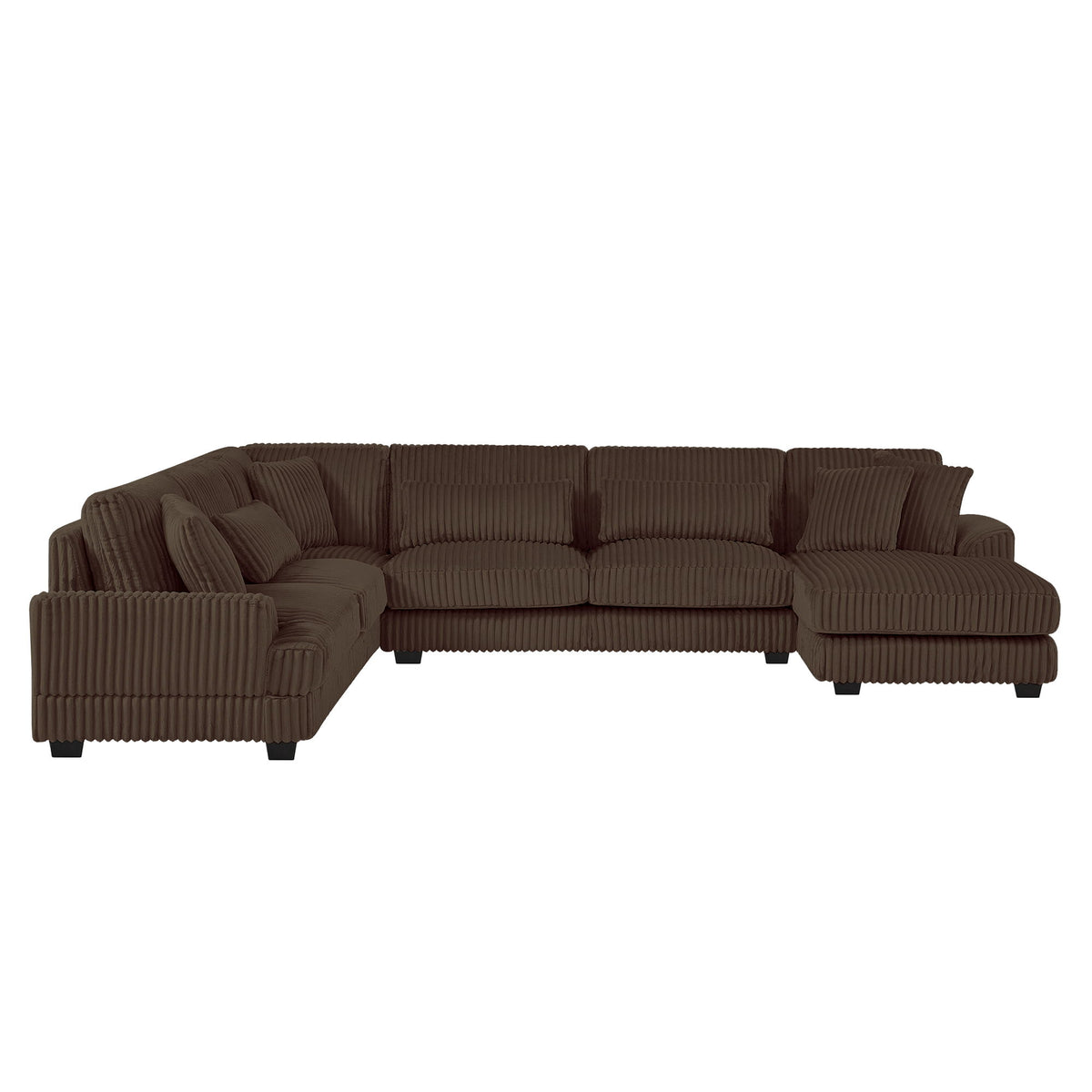 Oversized Sectional Sofa U - Shaped Sofa Couch Modern Sofa Upholstered In Soft Corduroy With A Chaise Lounge For Living Room