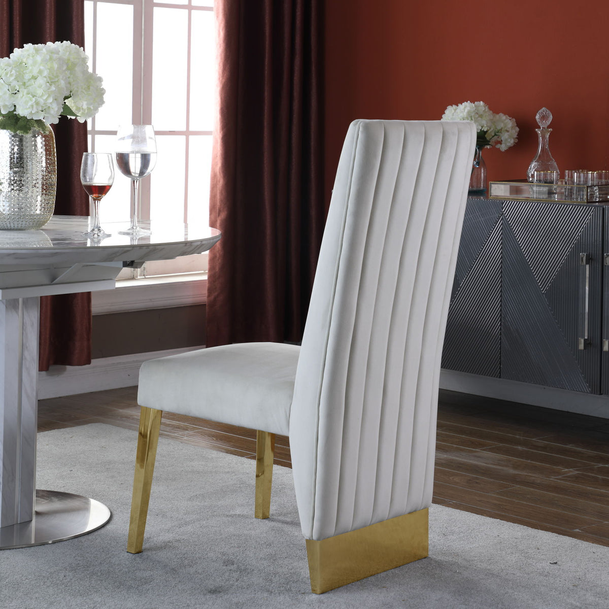 Porsha - Dining Chair with Gold Legs (Set of 2)