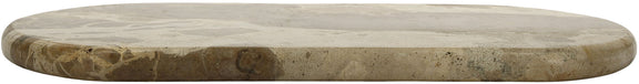 Genuine marble tray, round stone tray with beige and brown veining