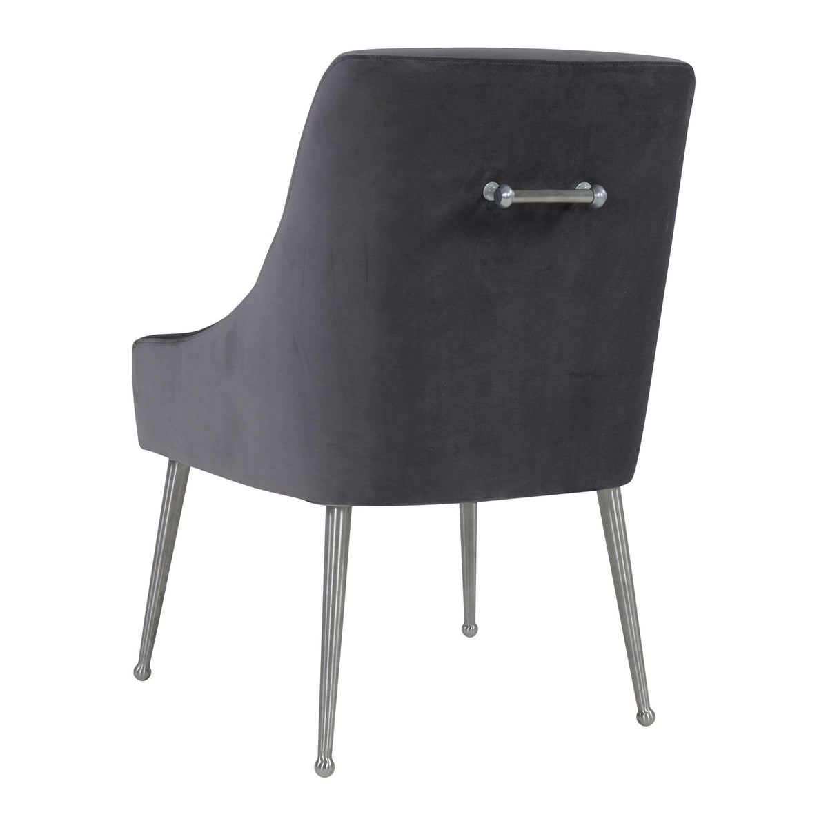 Beatrix - Velvet Side Chair With Silver Leg - Gray