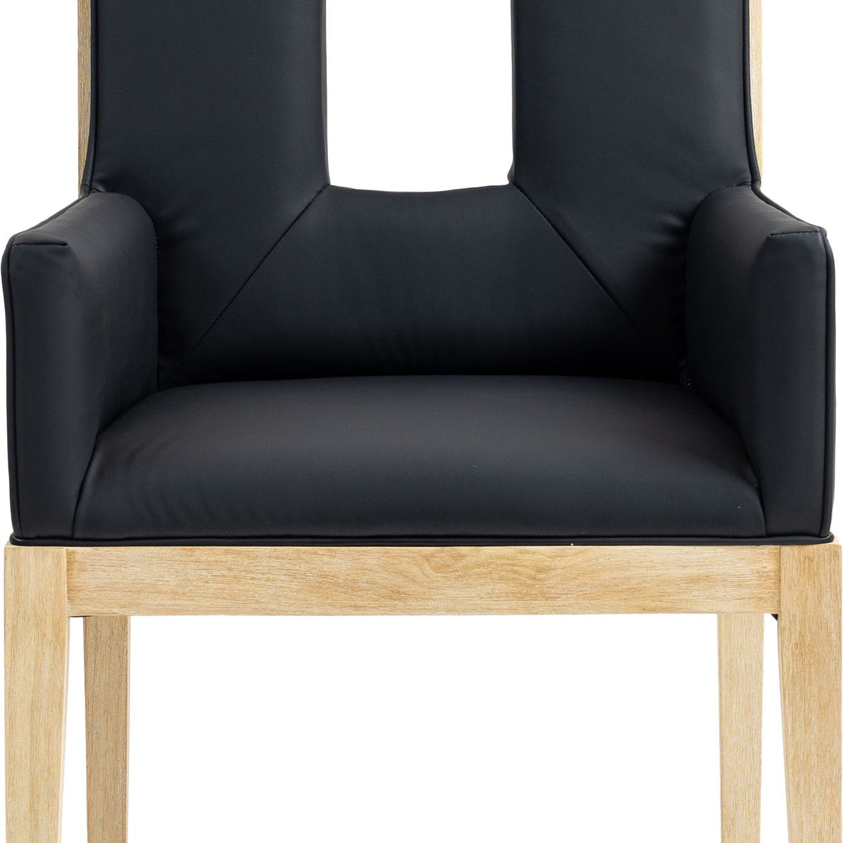 Gwendolyn - Faux Leather Dining Arm Chair With Natural Frame