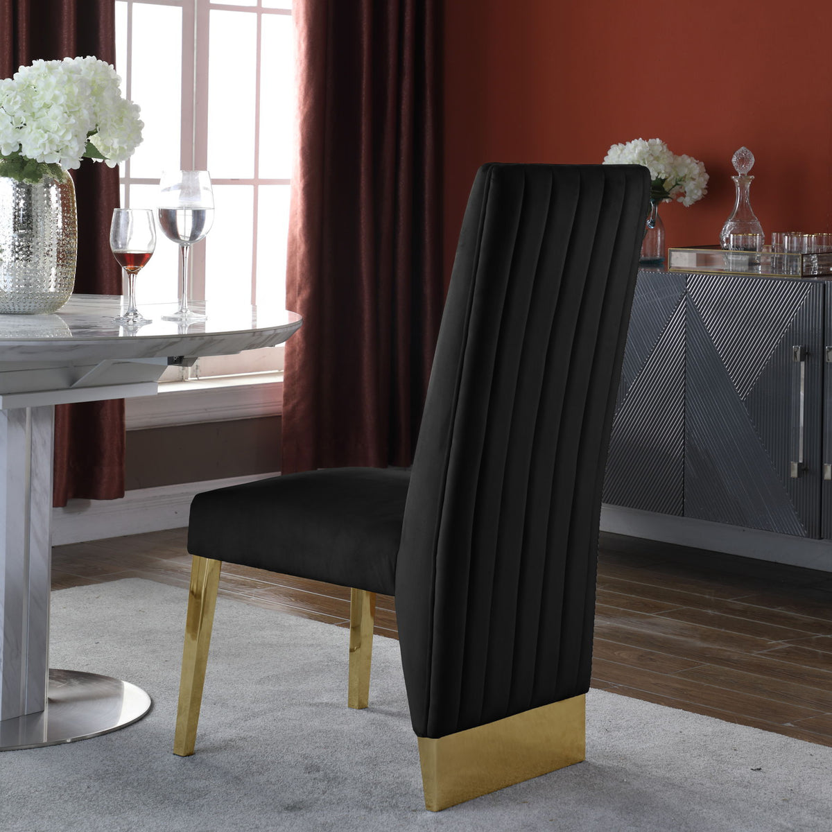 Porsha - Dining Chair with Gold Legs (Set of 2)