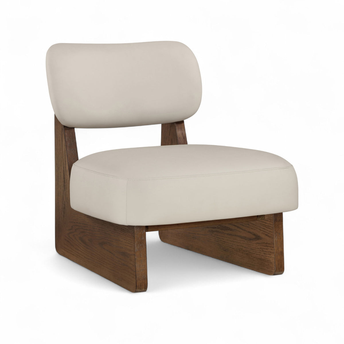 Vetra - Vegan Leather Upholstered Accent Chair - Taupe / Painted Brown