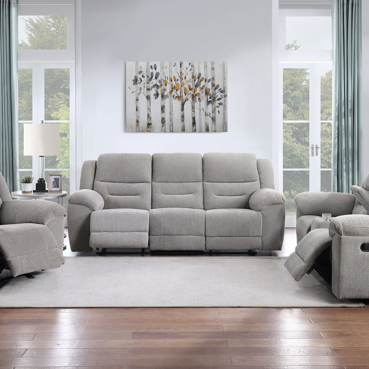 Gilson - Chenille Upholstered Sofa Set