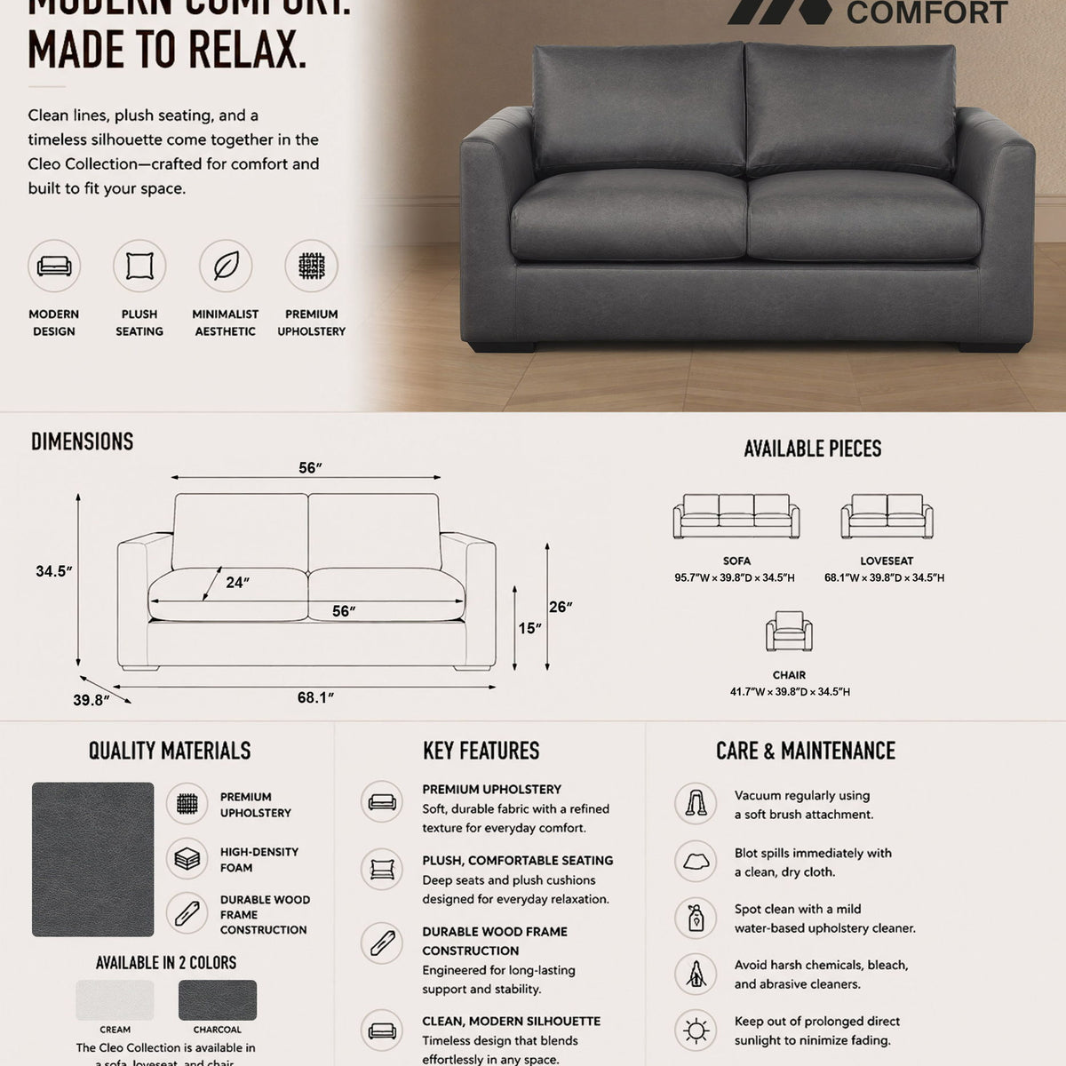 Manhattan Cleo - Upholstered Loveseat