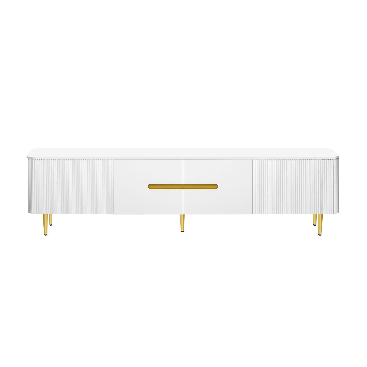 Minimalist TV Stand For TVs Up To 85", Modern Entertainment Center Media Console With 4 Spacious Cabinets For Living Room