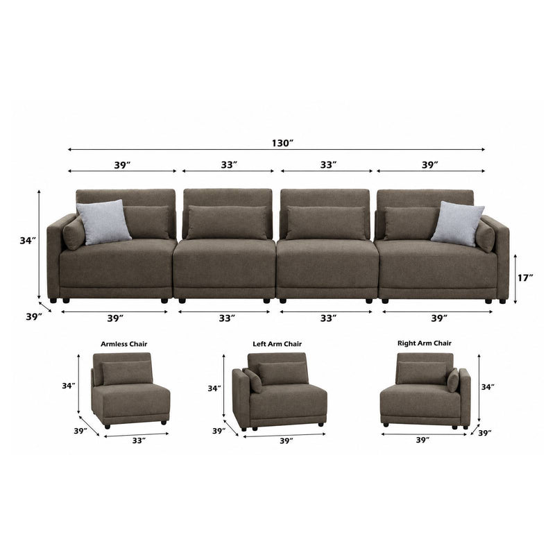 Rylie - Modular Sectional Sofa With Toss Pillows