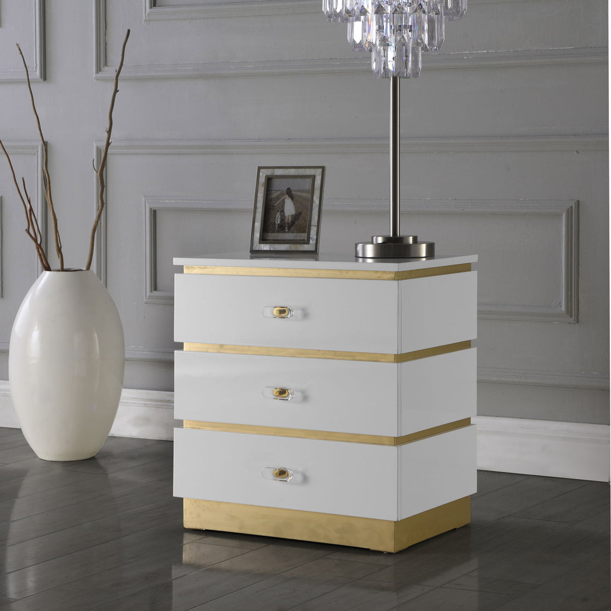 Esme - Side Table - White Lacquer