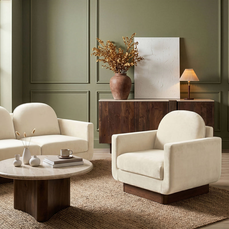 Diviento - Velvet Performance Fabric Upholstered Accent Chair