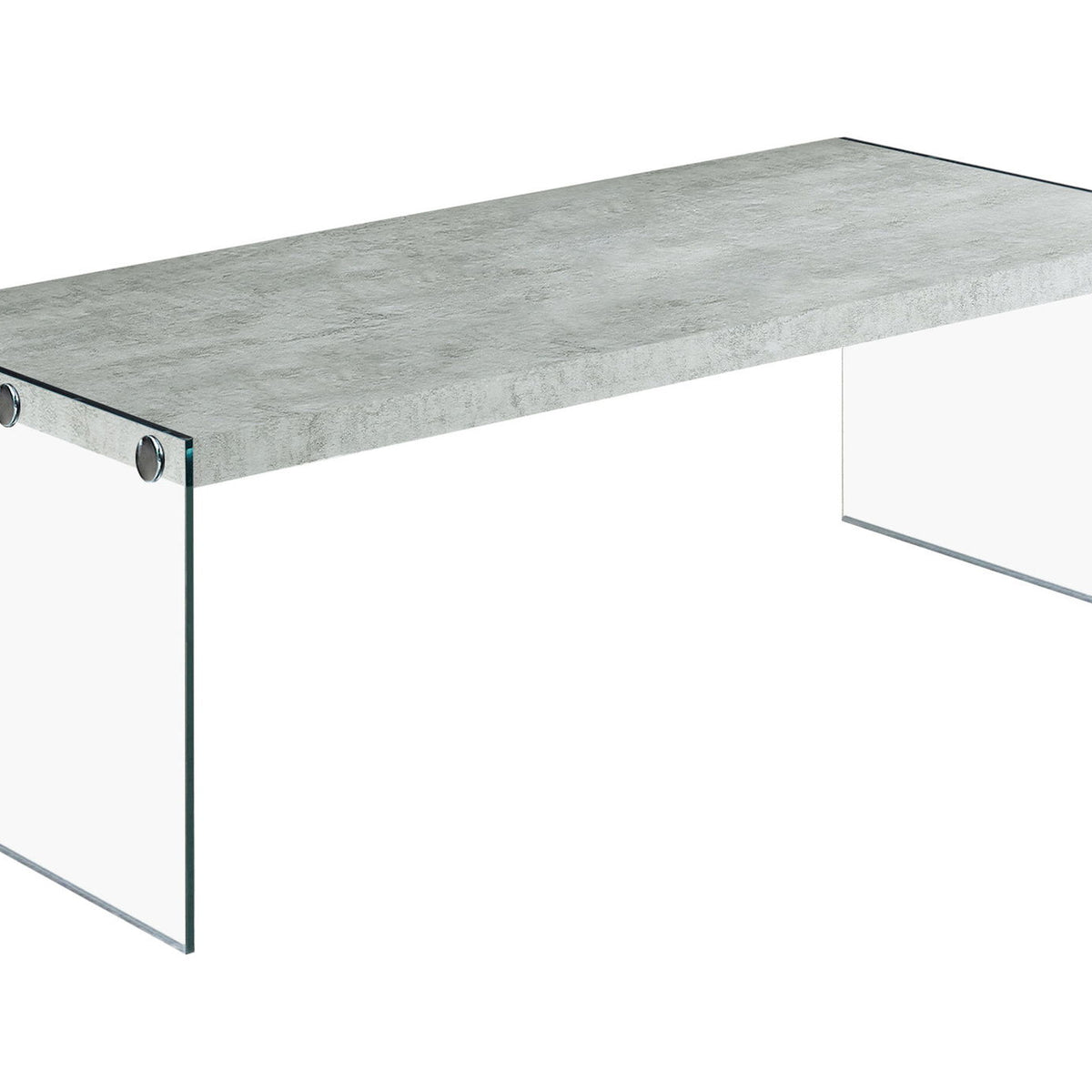 Coffee Table Rectangular For Living Room Clear Tempered Glass