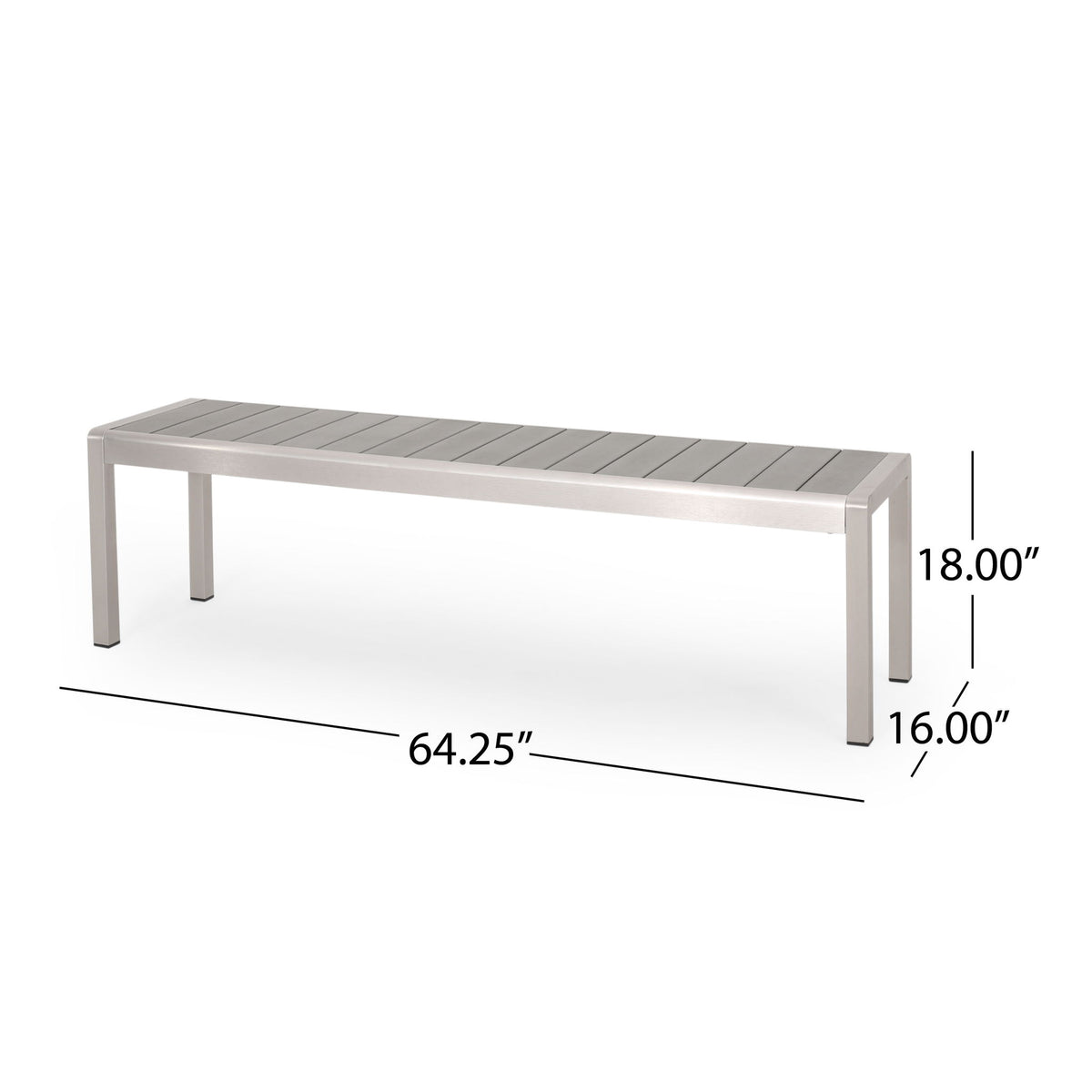 Outdoor Modern Aluminum Dining Bench, Durable And Elegant Design