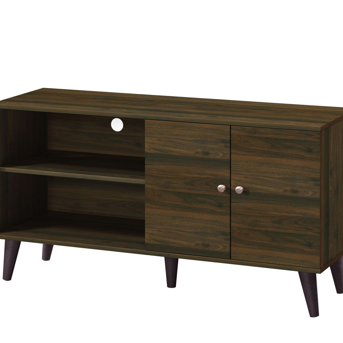 Amidon - TV Stand, With 2 Storage Shelves And 1 Cabinet
