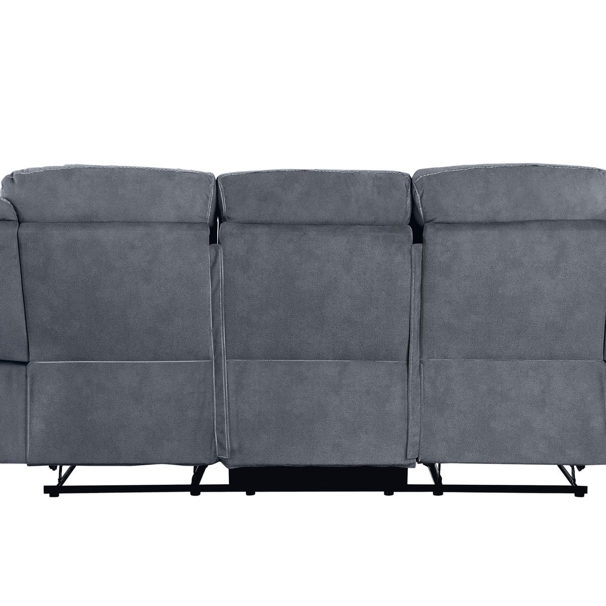 Zubaida - Two Tone Velvet Recliner Sofa With USB Port Drop Down Table