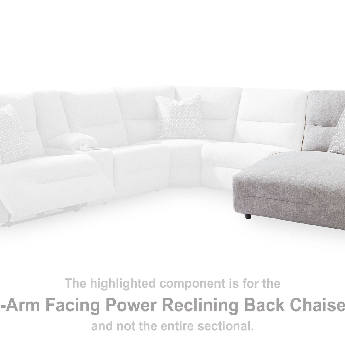 Acklen Place - Raf Power Reclining Back Chaise - Pewter