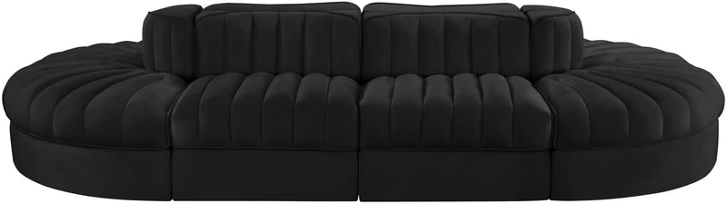 Rummi - Oval Velvet Performance Fabric Upholstered 8 Piece Modular Sectional