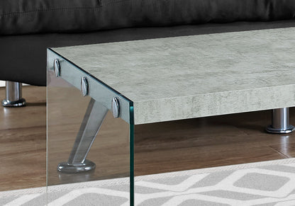 Coffee Table Rectangular For Living Room Clear Tempered Glass