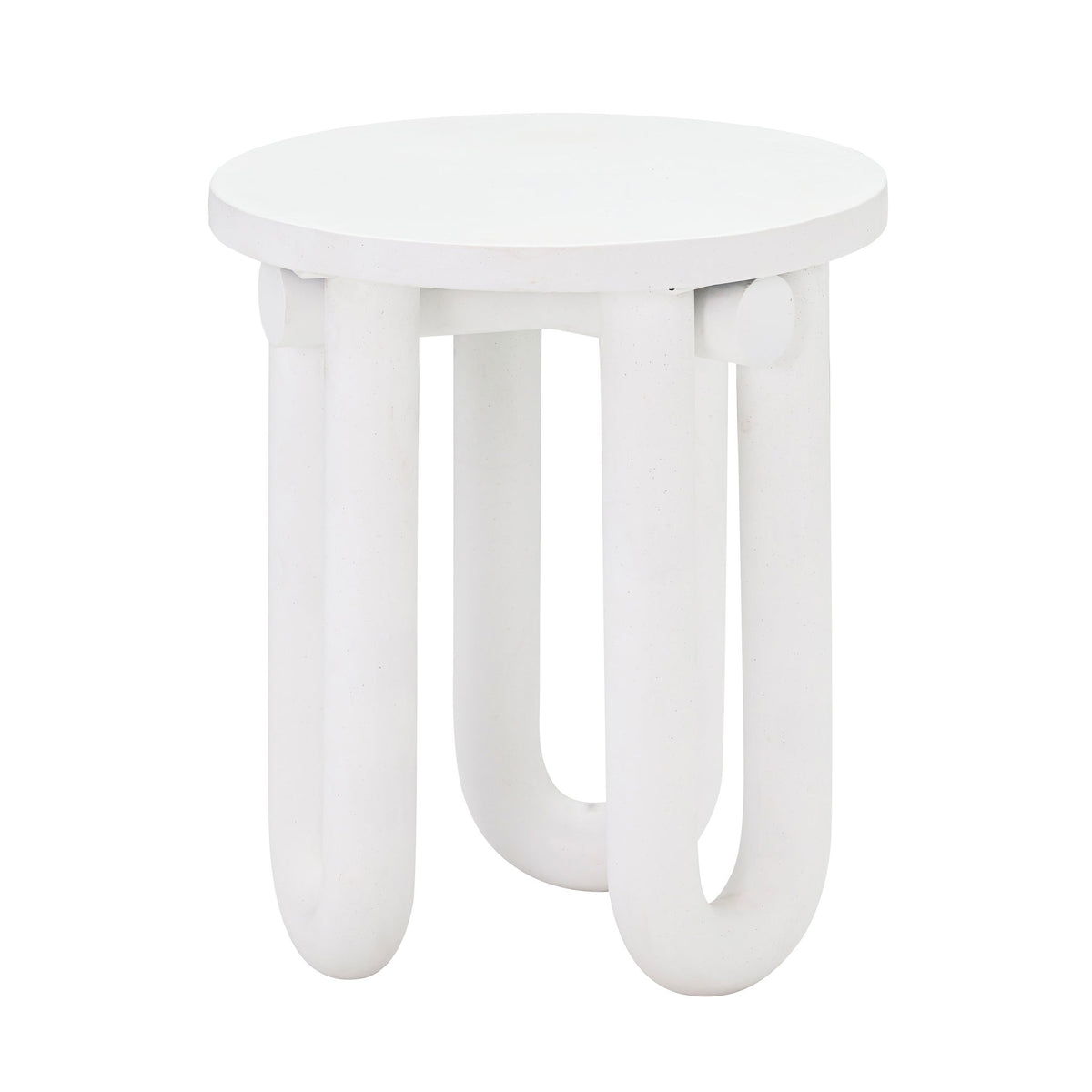 Tildy - Concrete Side Table - White