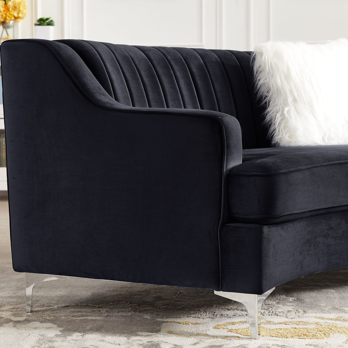 Velvet Curved Sofa