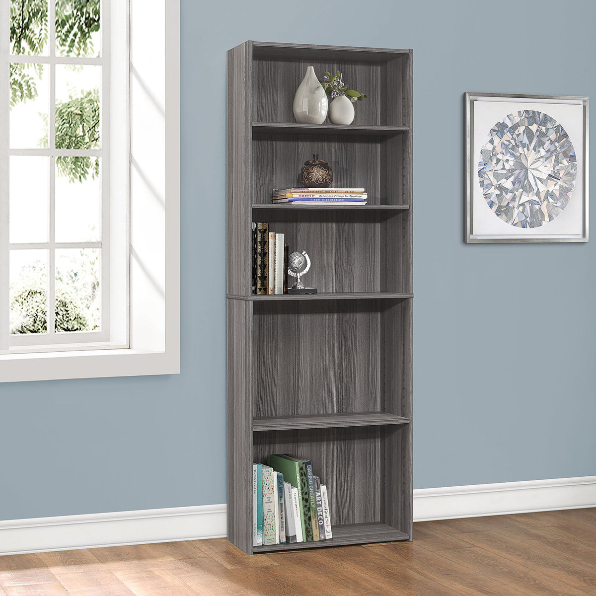 Bookshelf, Bookcase, 6 Tier, For Office, Transitional