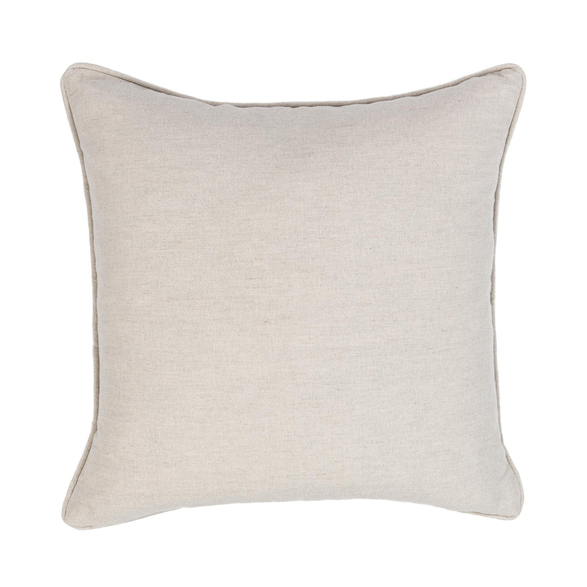 22" x 22" decorative pillow back, solid light beige with stitched edge
