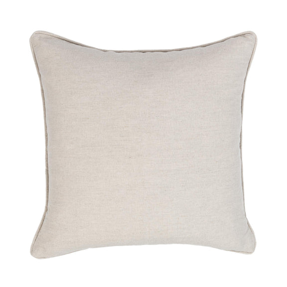 22" x 22" decorative pillow back, solid light beige with stitched edge