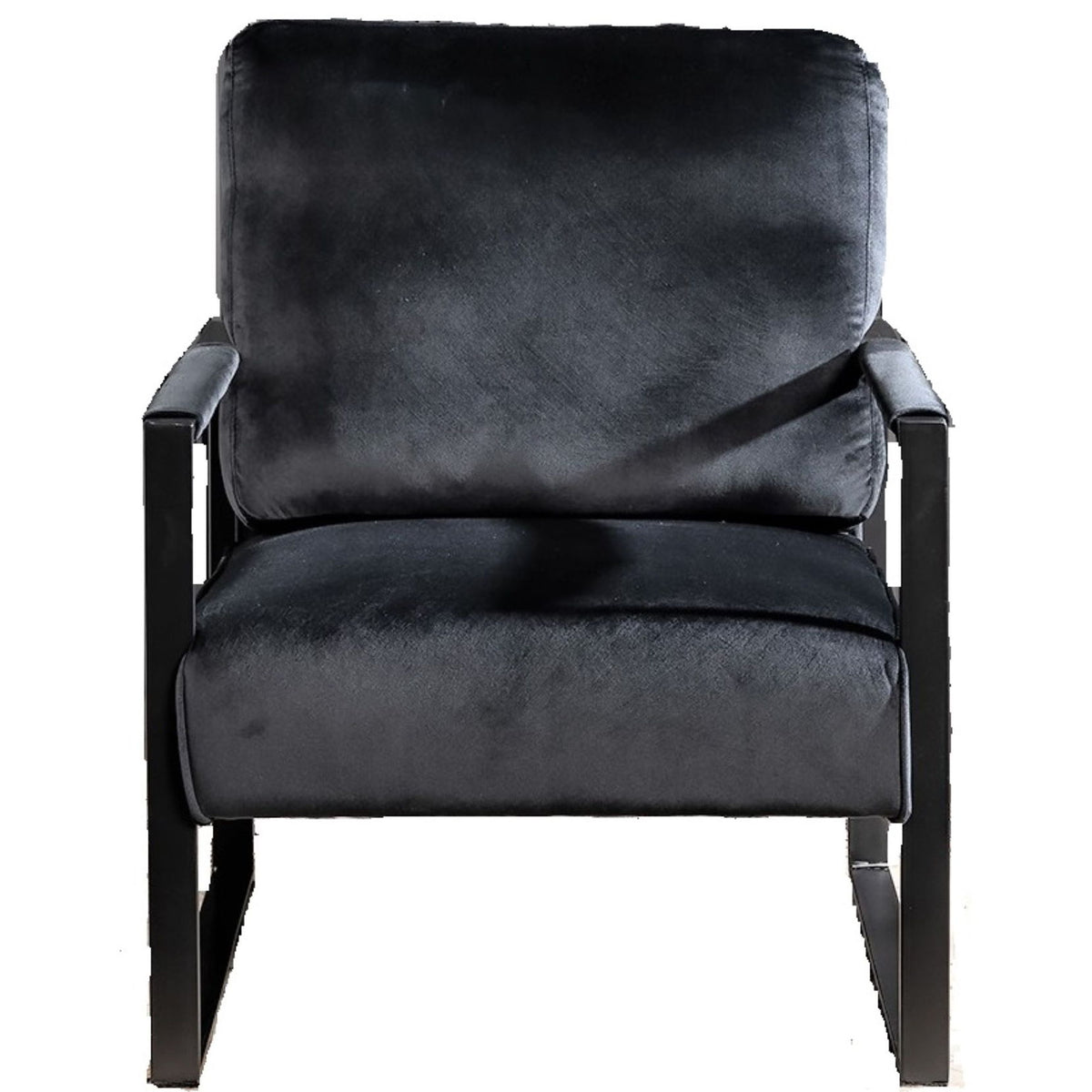 Classic Mid Century Modern Accent Chair With Durable Square Metal Frame, Armchair