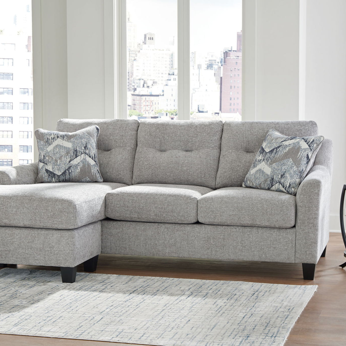Keenelynn - Sofa Chaise - Nickel