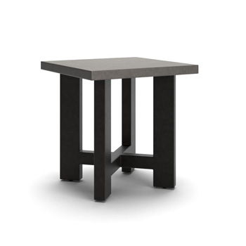Salina Bay square end table with a gray top and black block legs