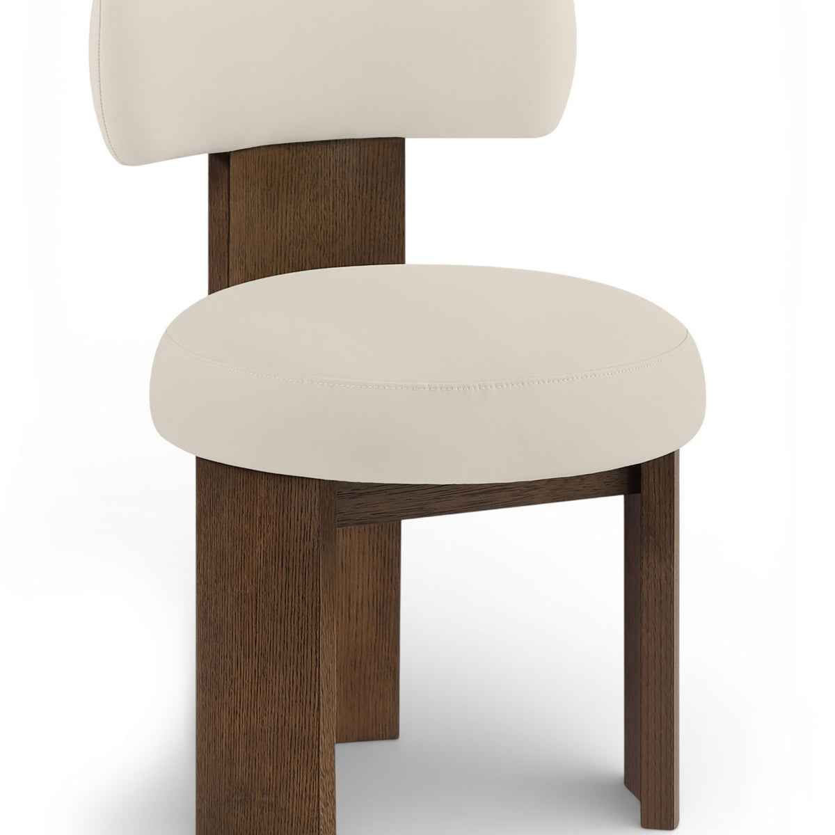 Atelier - Vegan Leather Upholstered Dining Chair (Set of 2) - Taupe / Painted Brown