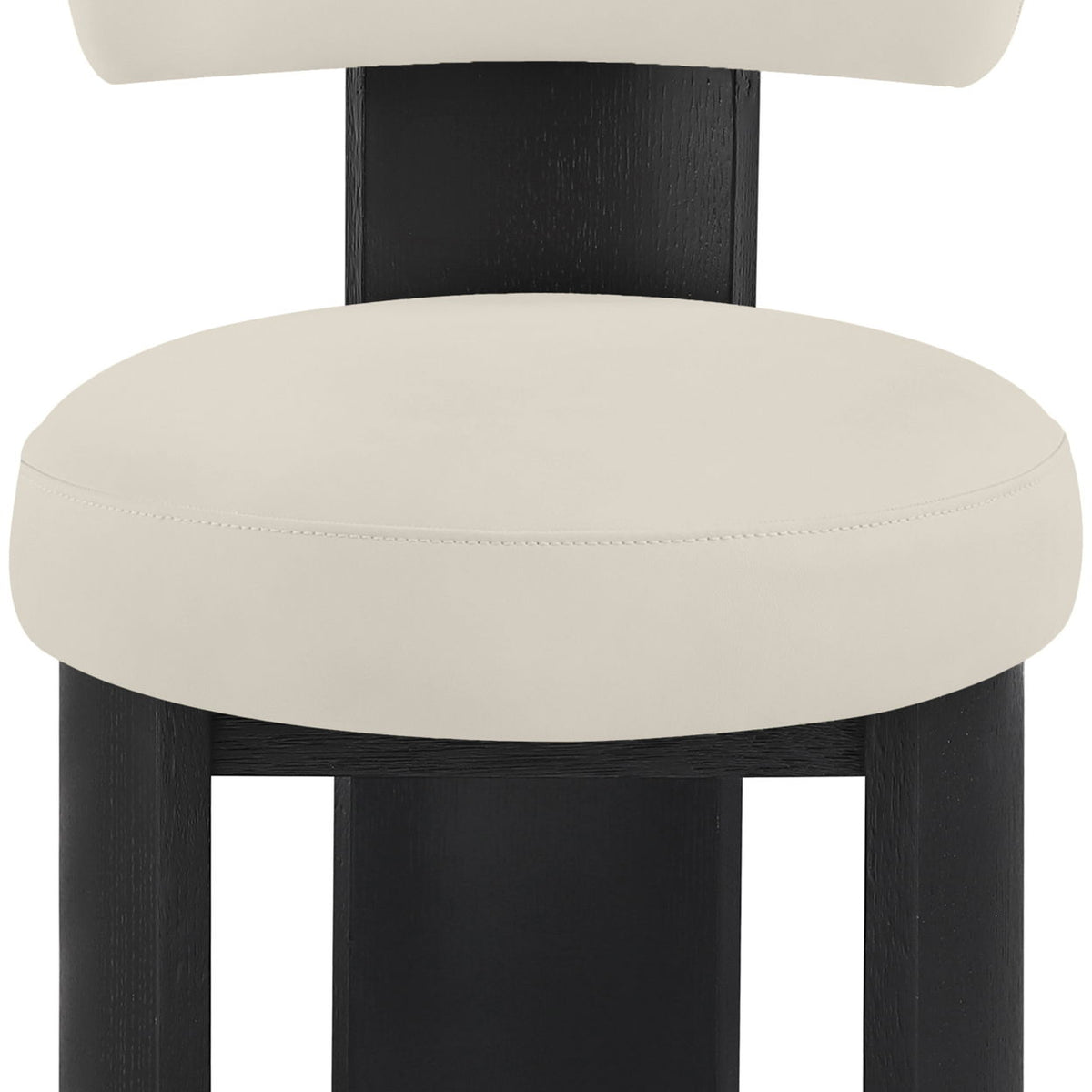 Atelier - Vegan Leather Upholstered Dining Chair (Set of 2) - Taupe / Painted Black