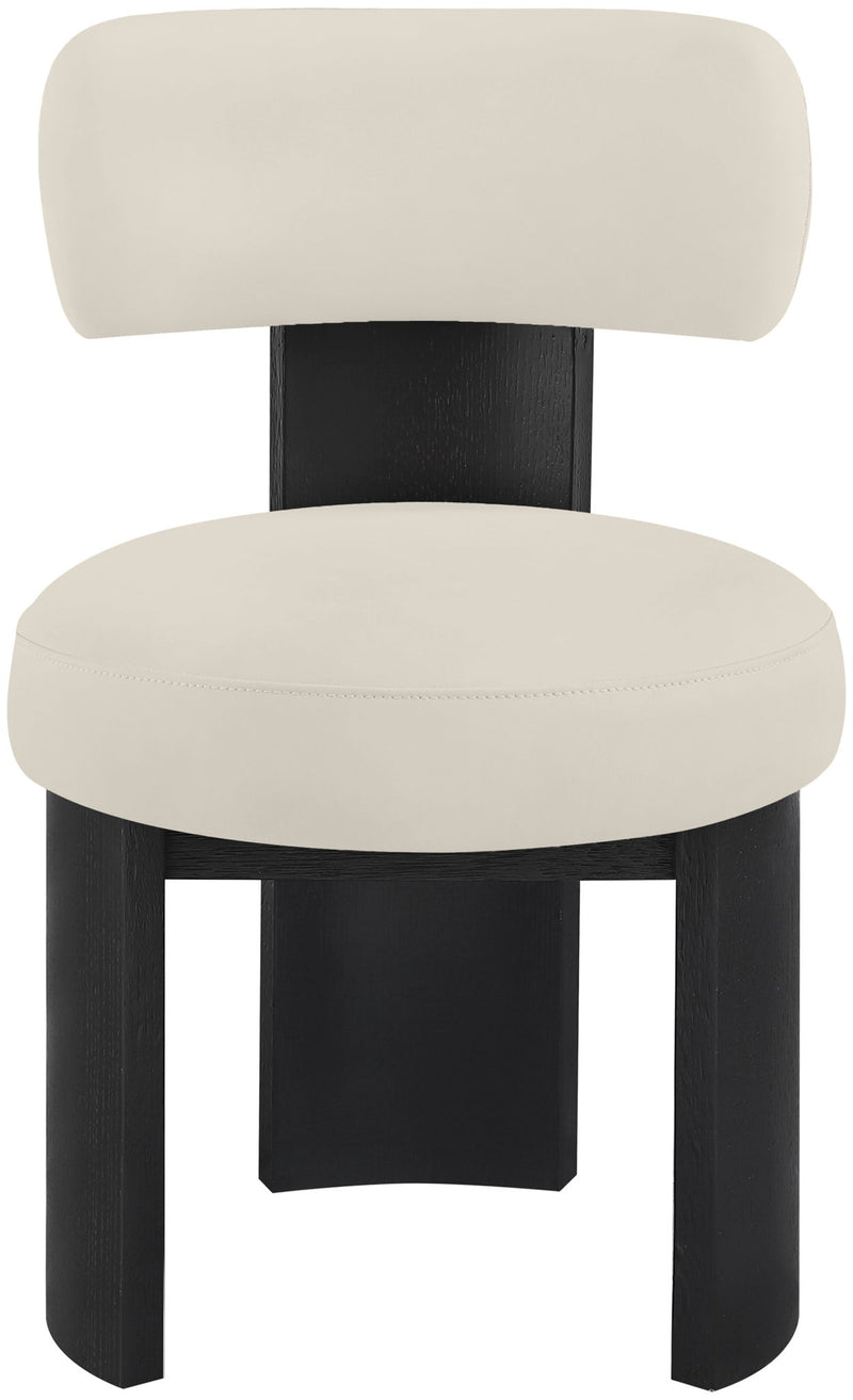 Atelier - Vegan Leather Upholstered Dining Chair (Set of 2) - Taupe / Painted Black