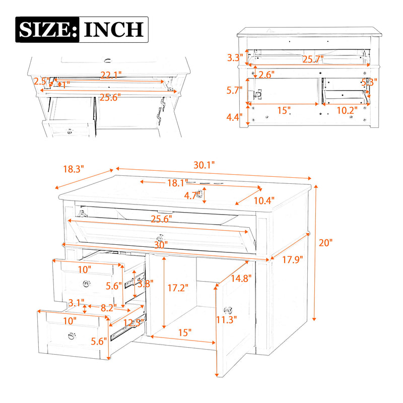 Bathroom vanity dimension diagram showing sink, drawers, cabinet and measurements.