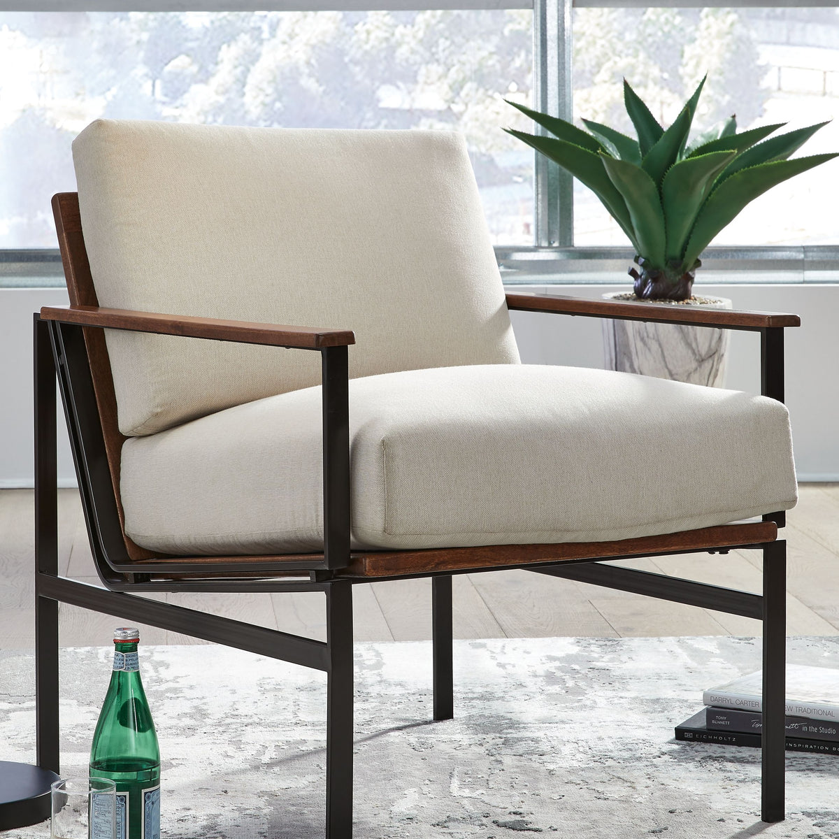 Tilden - Accent Chair - Ivory / Brown