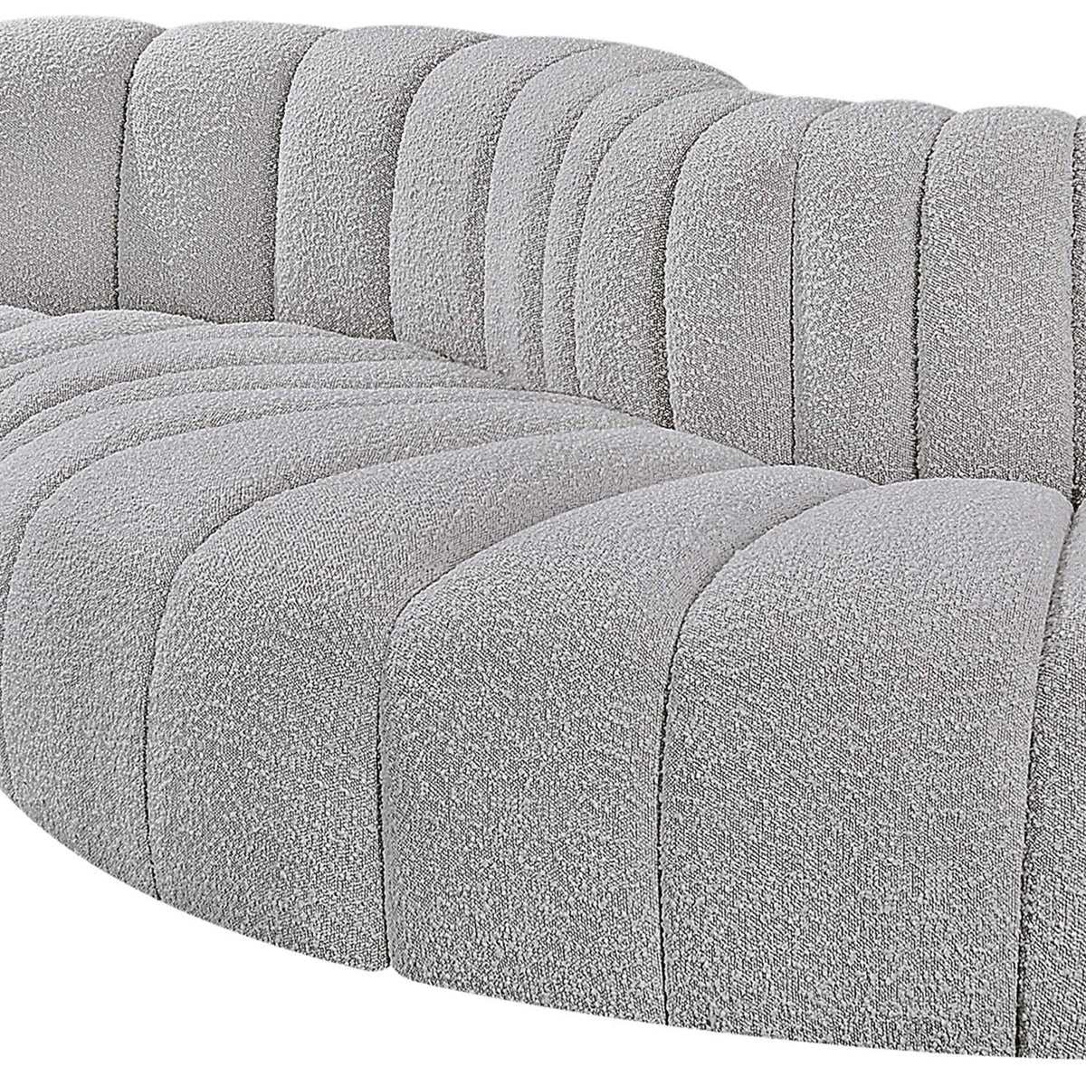 Arc - Boucle Fabric 4 Piece L-Shaped Modular Sofa