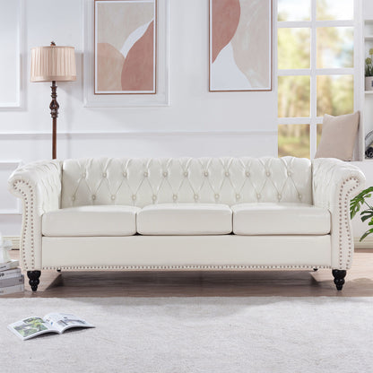 Rolled Arm Chesterfield 3 Seater Sofa