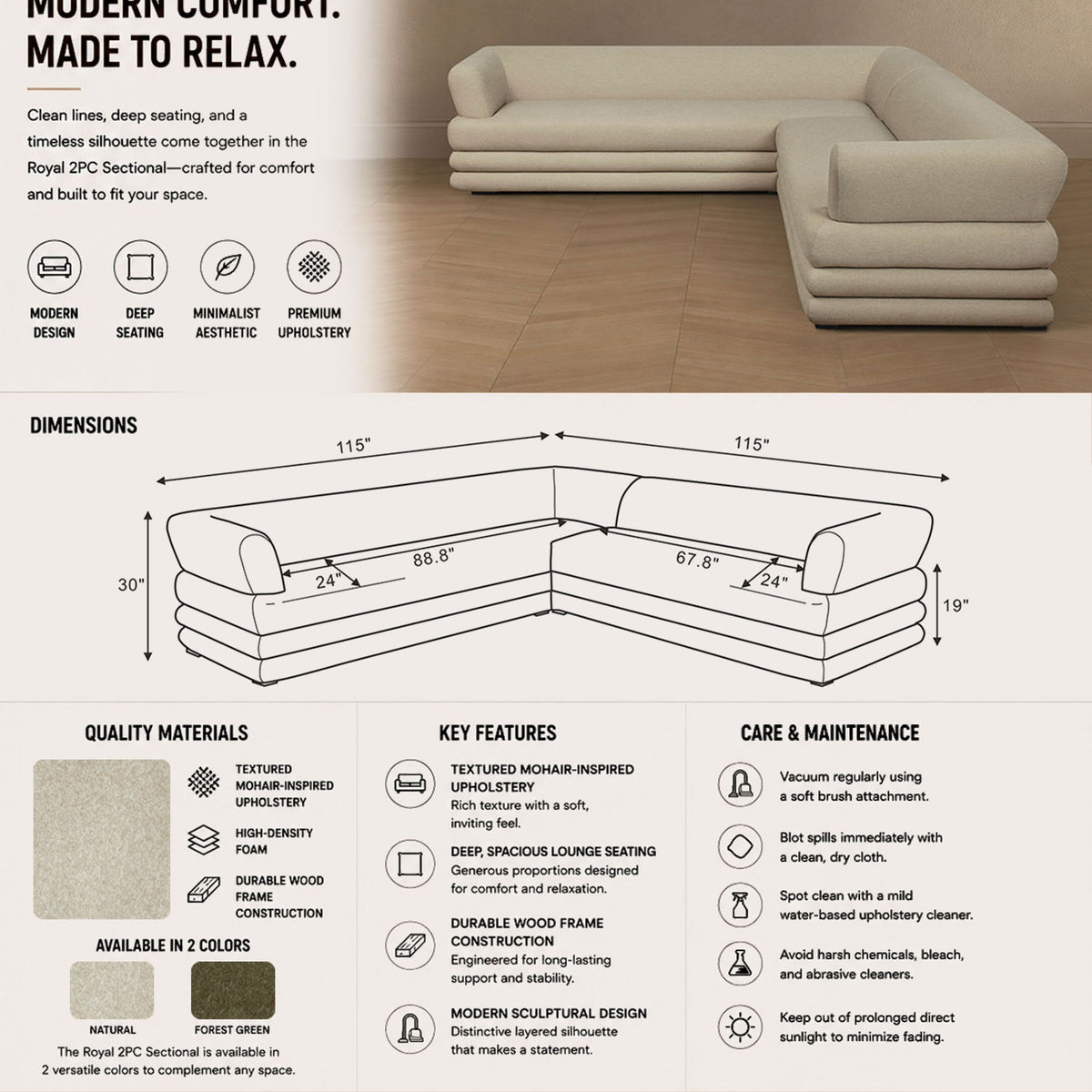 Manhattan Royal - 2-Piece Sectional