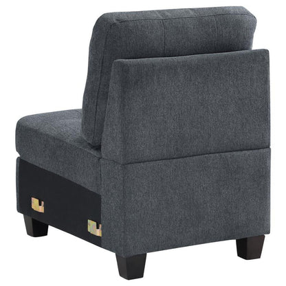 Georgina - Upholstered Armless Chair - Steel Gray