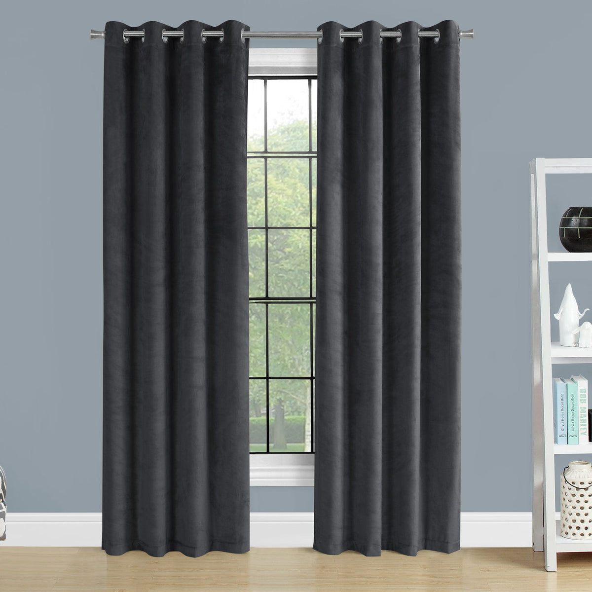 2 Pieces Set, Curtain Panel, Room Darkening, Grommet, Contemporary & Modern