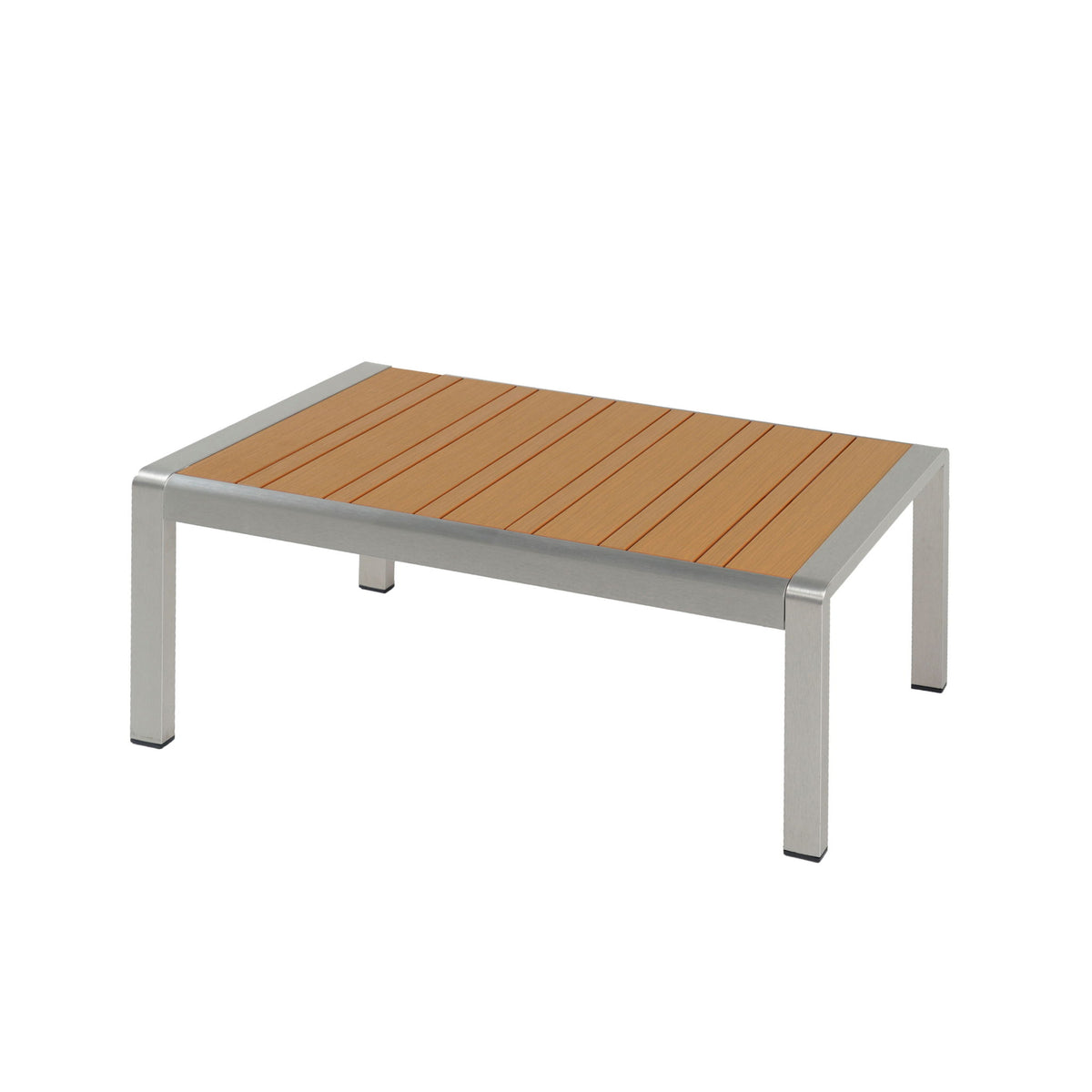 Cora - Outdoor Aluminum Coffee Table - Natural / Silver