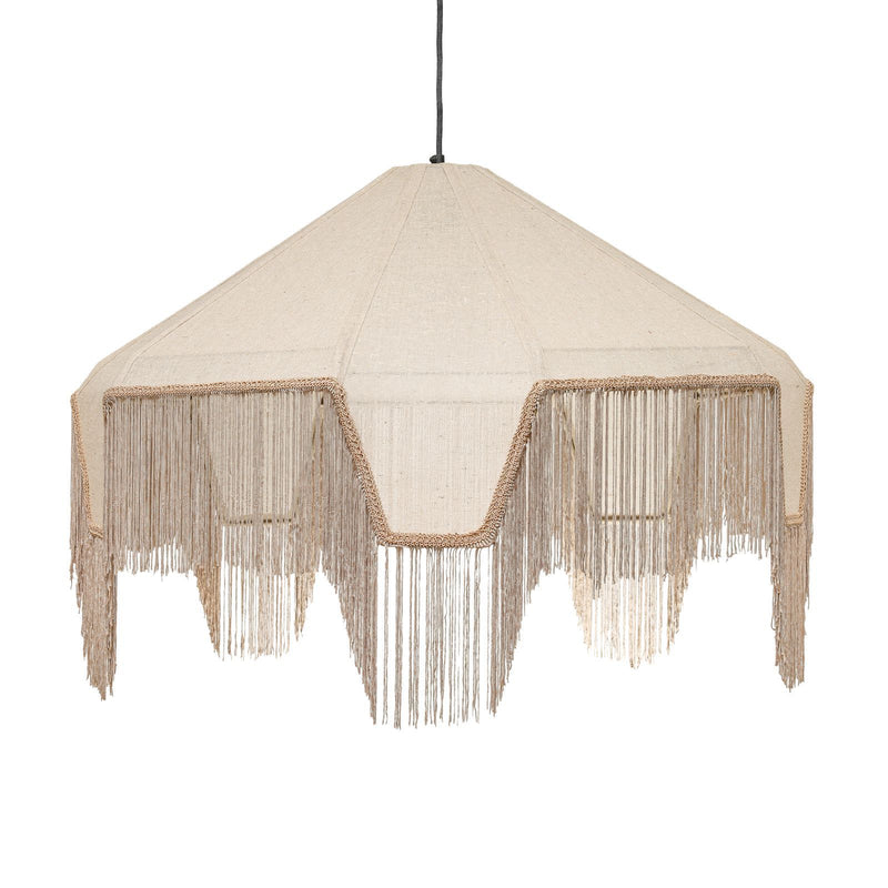 Buchanan - Fabric Fringed Angled Pendant Light - Natural