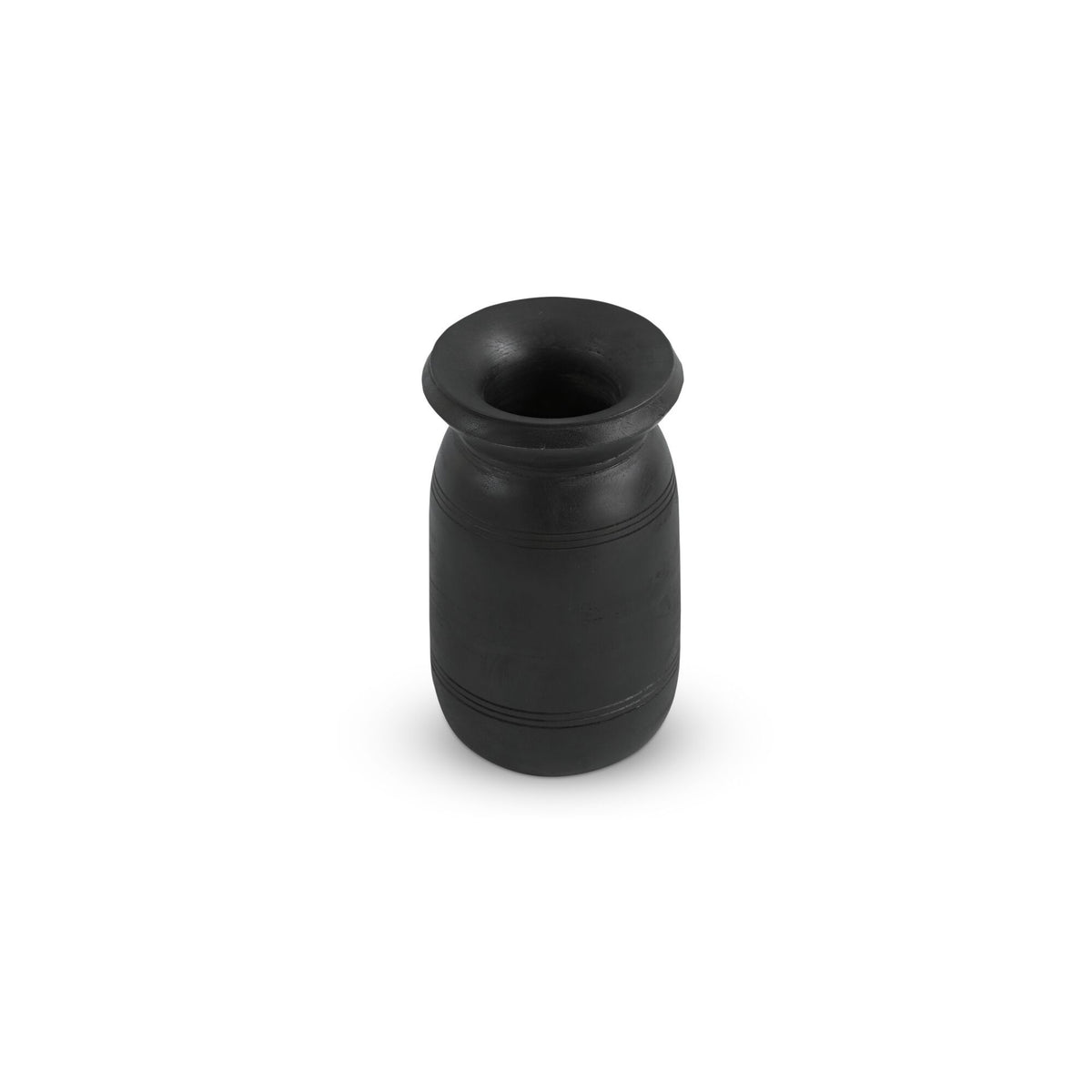 Black 8.5 in incense vessel with flared opening