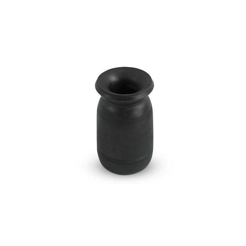 Black 8.5 in incense vessel with flared opening