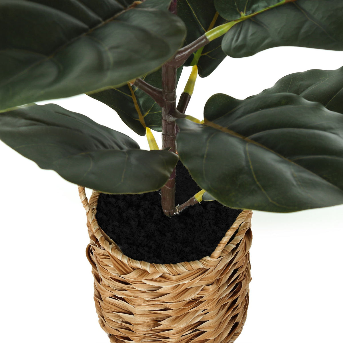 28" Tall, Artificial Plant, Fiddle Tree, Indoor, Faux, Fake, Floor, Greenery, Potted, Real Touch, Decorative - Green / Beige