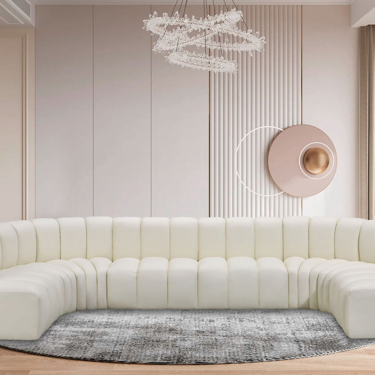 Arc - Faux Leather Modular U-Shaped Sectional